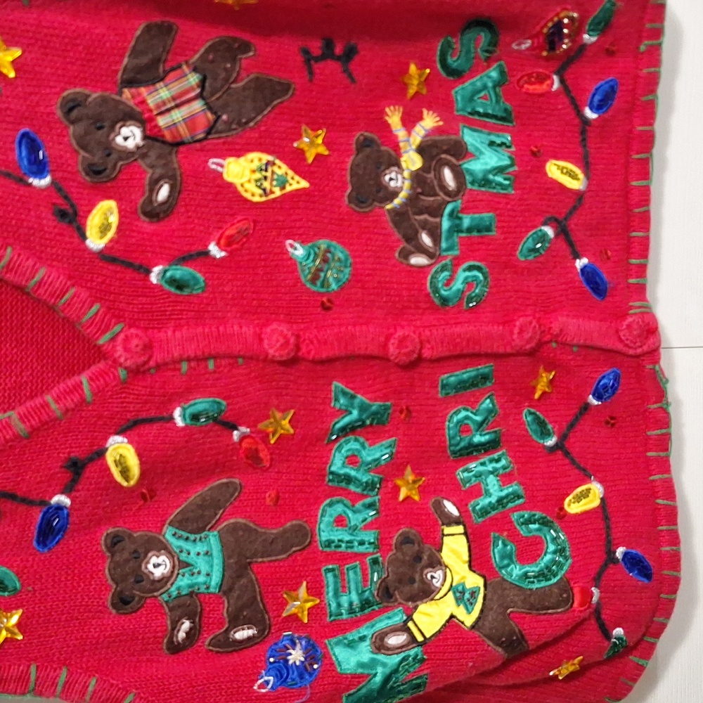 Nutcracker Cotton Button-Up Embroidered Sequin Te… - image 2